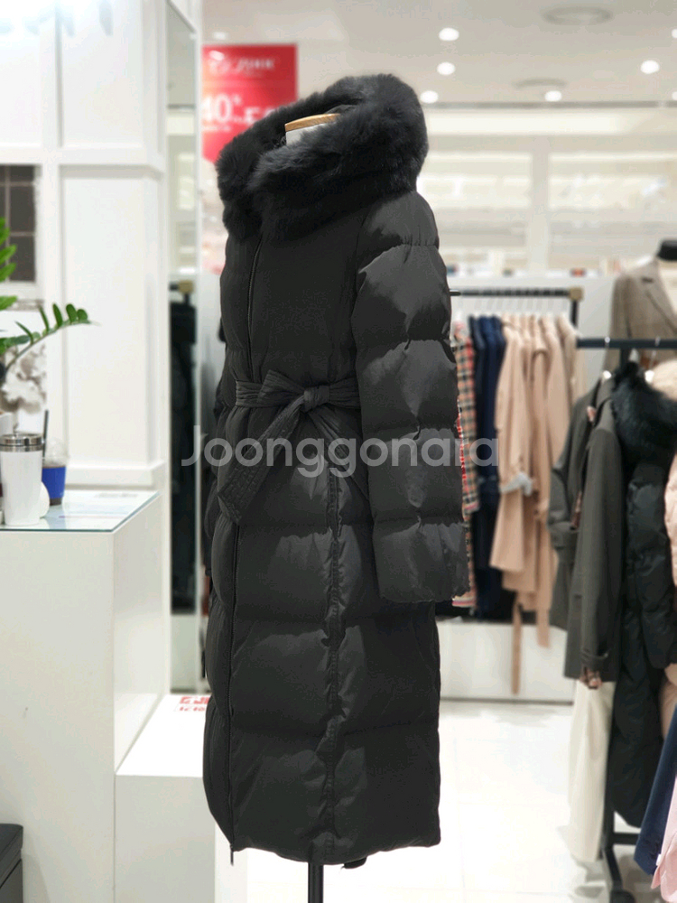 온앤온 덕다운 폭스퍼 롱패딩 그레이--2