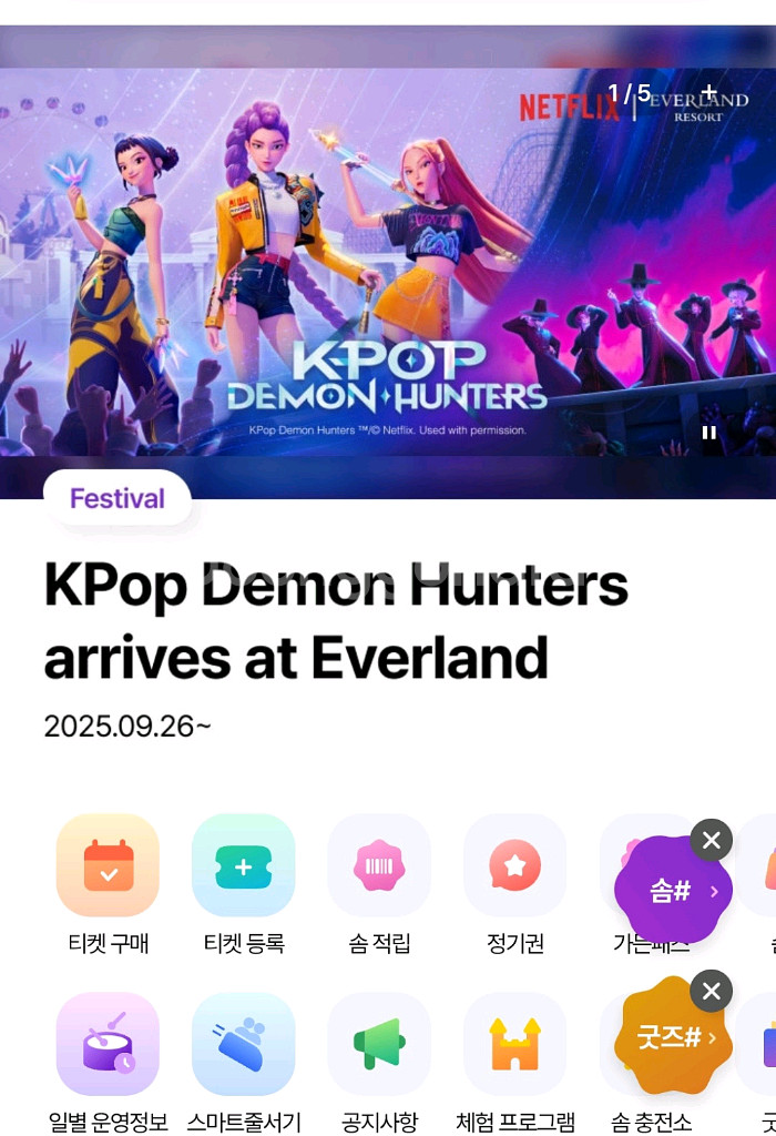 에버랜드 10월 25일 대인 1장(당일 정문 직거래)--0