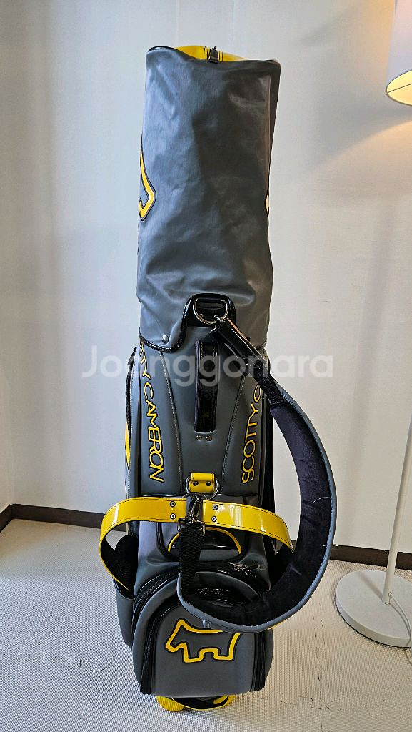 스카티카메론 옐로 커션 스트라이프 투어백--1