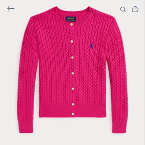 새상품 폴로 걸즈 가디건 핑크 라지