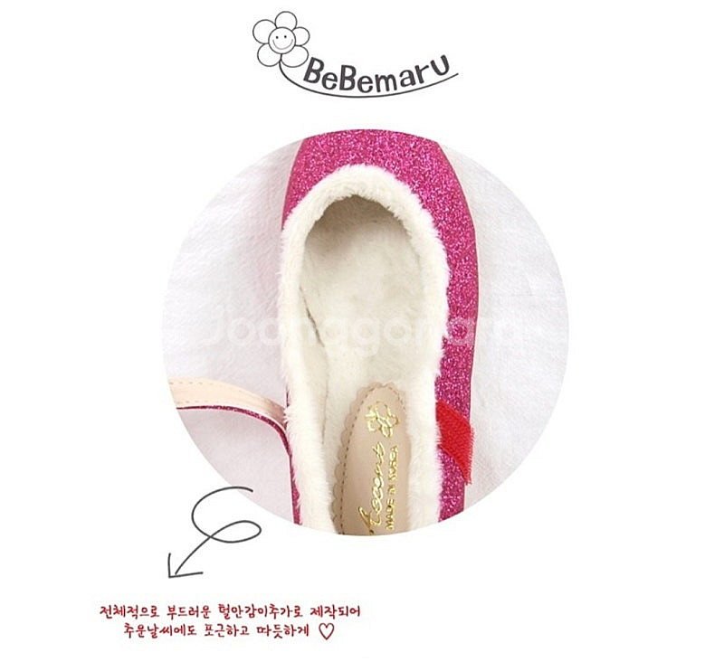 새상품 여아 led 퍼플랫 털구두190--4