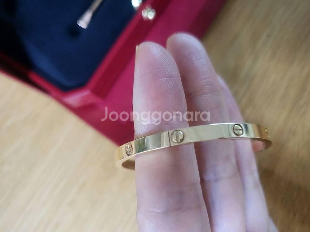 까르띠에 러브팔찌 로즈골드 스몰 16호--3