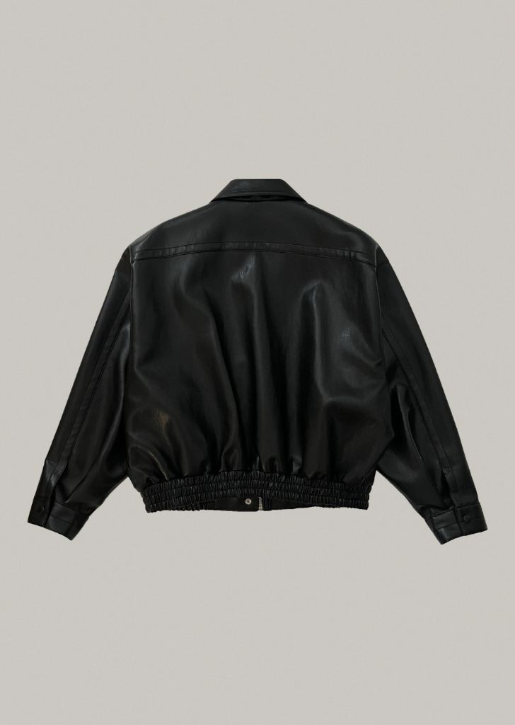 어그스트 비건 레더 블루종--3