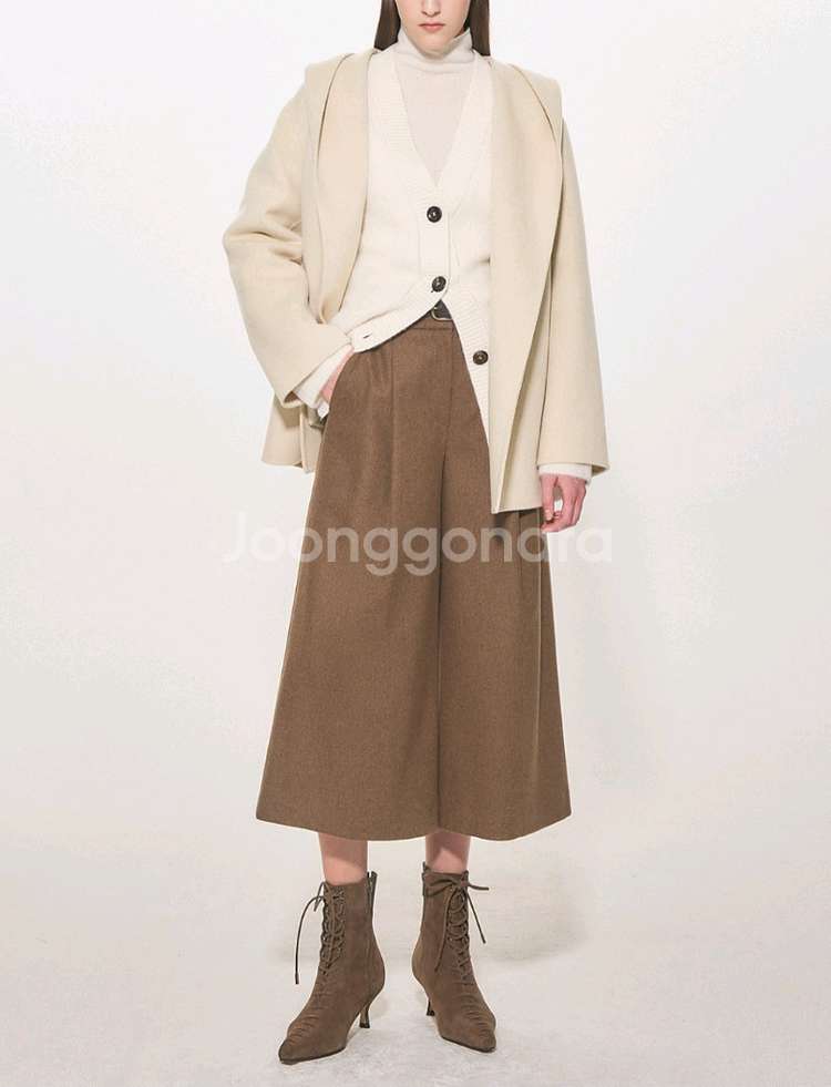 한섬 타임 핸드메이드 후드 코트--1