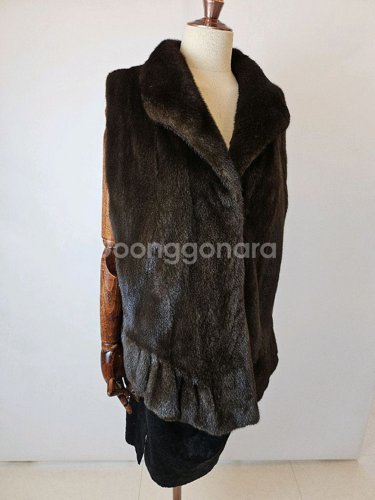 득템찬스 블랙 풀스킨 세미롱밍크베스트--7