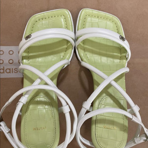 시스템 크로커다일 레더 샌들 힐 / 화이트 / 240