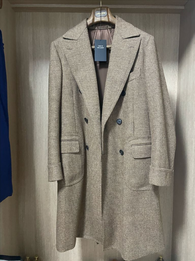 링자켓 라마르쉐 로밧 트위드 카멜브라운 폴로코트 48--2