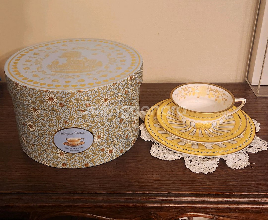 웨지우드 옐로우리본 찻잔세트 3p--0