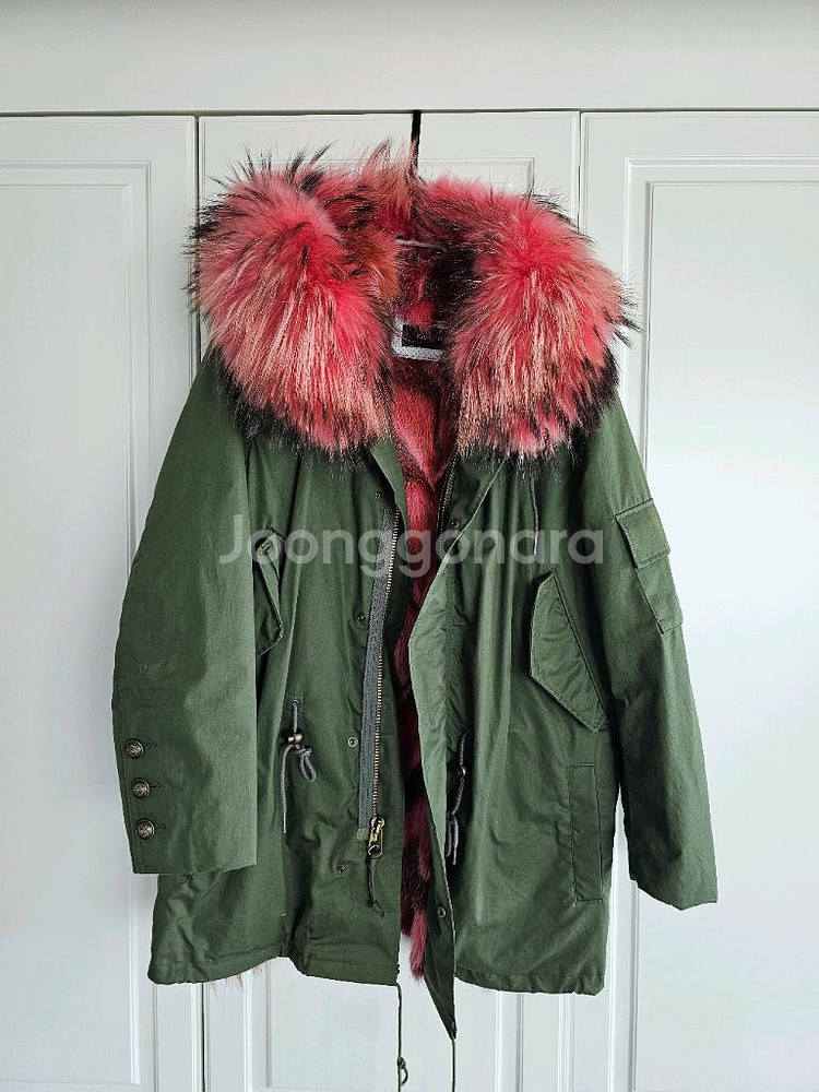 사바티에 폭스퍼 트리밍 야상--0