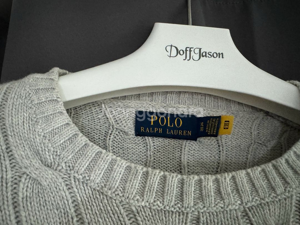 폴로 랄프로렌 케이블 니트 스웨터 그레이 XL--2