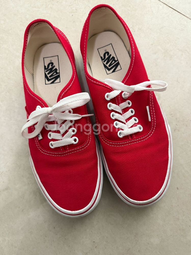 반스 어센틱 레드 270사이즈(1회착용)--1