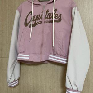 에이블리 y2k 바시티 자켓 크롭 야구점퍼 배색 핑크