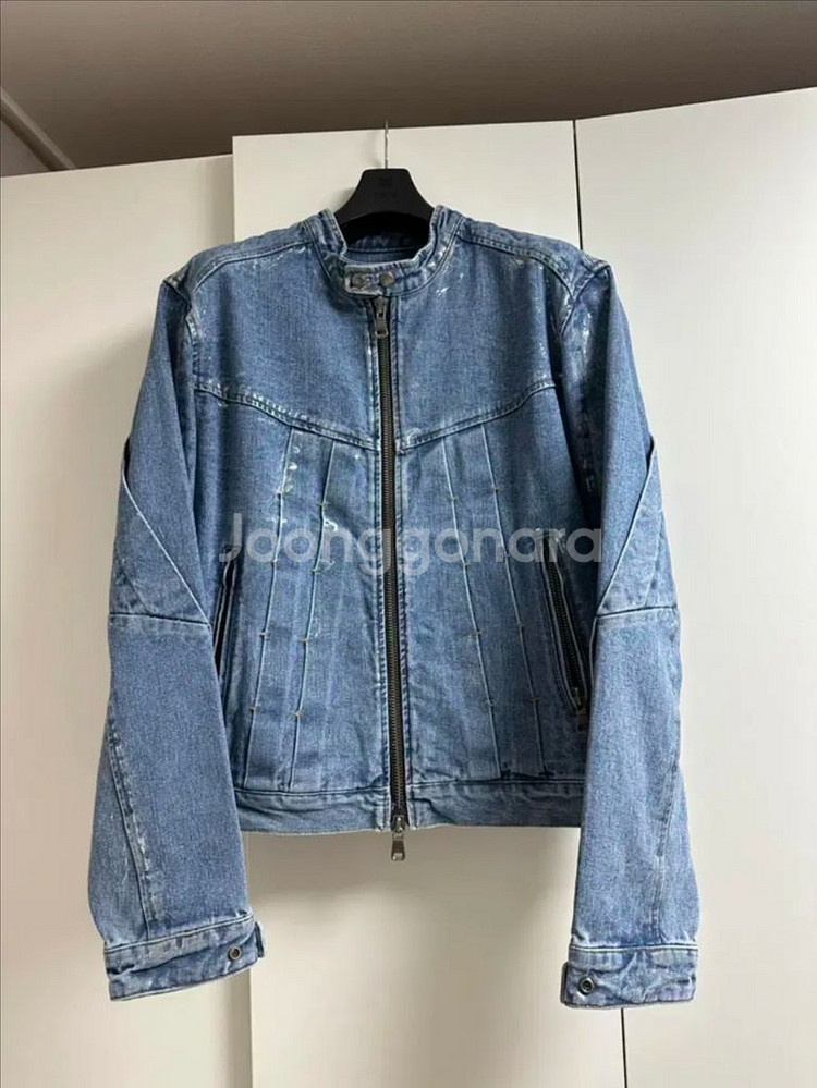 엔더슨벨 라이더 코팅 크롭데님자켓--0