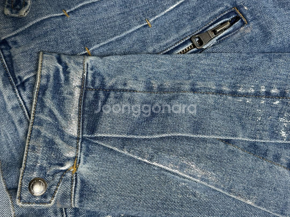 엔더슨벨 라이더 코팅 크롭데님자켓--5