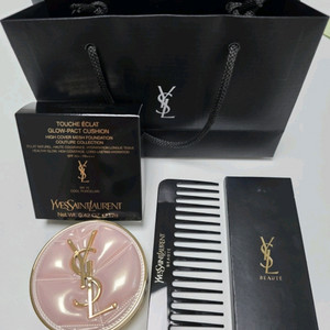 입생로랑 글로우 팩트 메쉬 쿠션 BR10 +입생로랑 빗