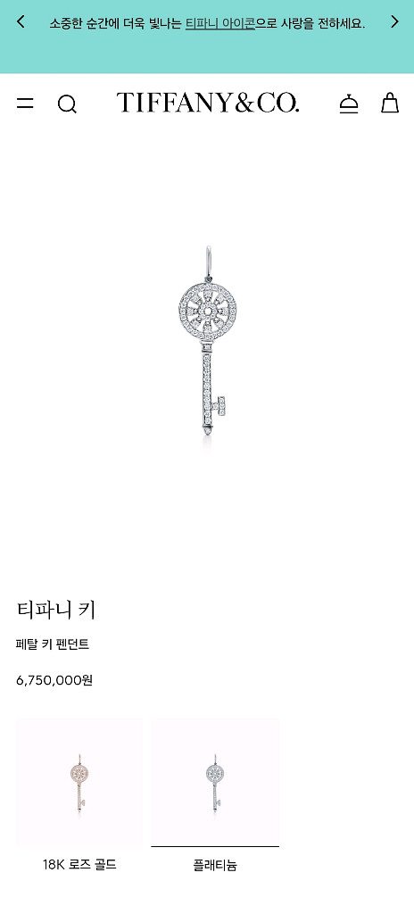 티파니 키 / 티파니 플뢰르 키 목걸이 팬던트 / 미니--9