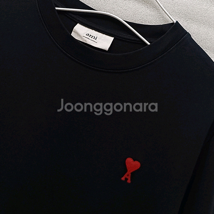 정품 아미 라운드 긴팔 티 남성 S 블랙 사랑봉봉--2