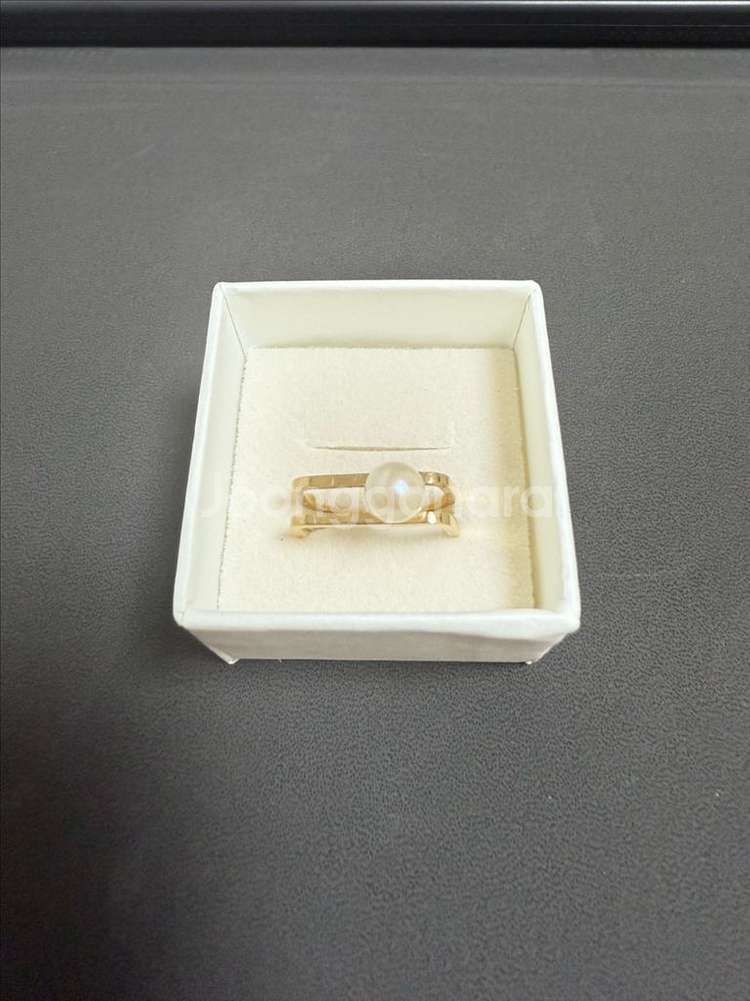 14k 우아한 진주 두줄 반지--0