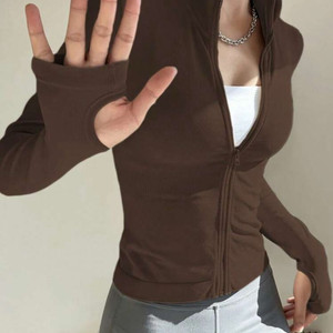 브라운 스포츠 짚업 자켓