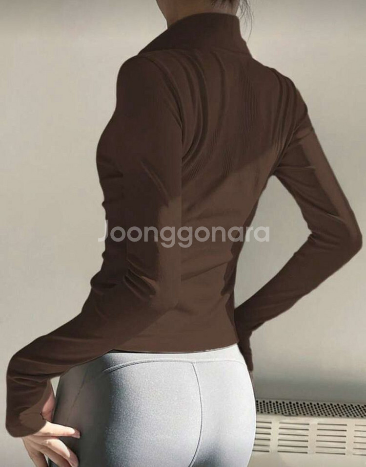 브라운 스포츠 짚업 자켓--1