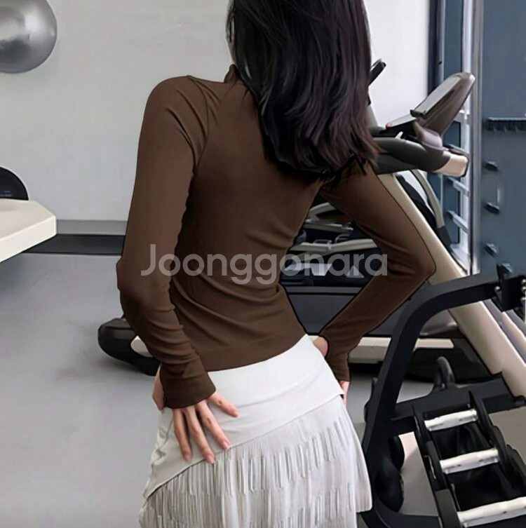 브라운 스포츠 짚업 자켓--6