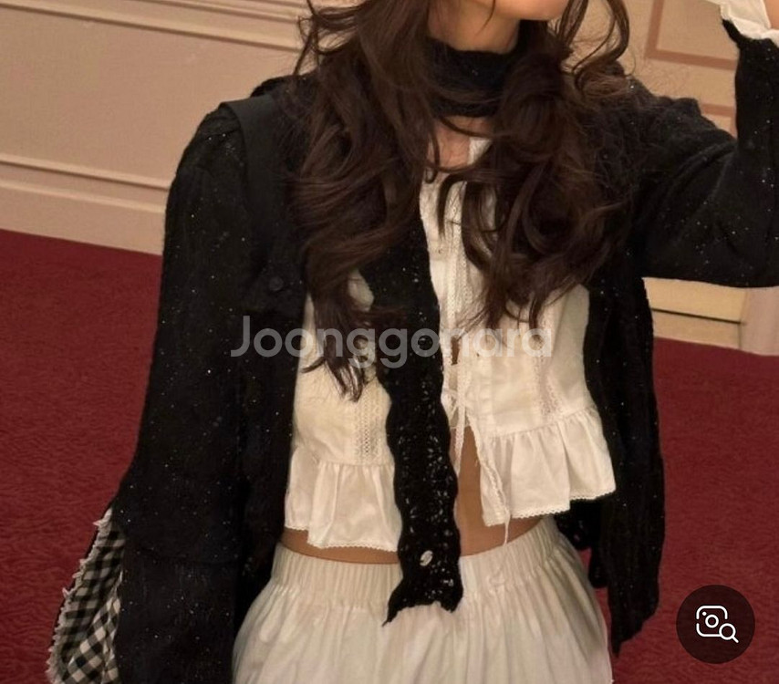 fletta 플레따 모헤어 스카프 가디건 블랙--0