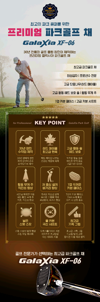 갤럭시아 GALAXIA FX-06 핸드메이드 파크골프채--4