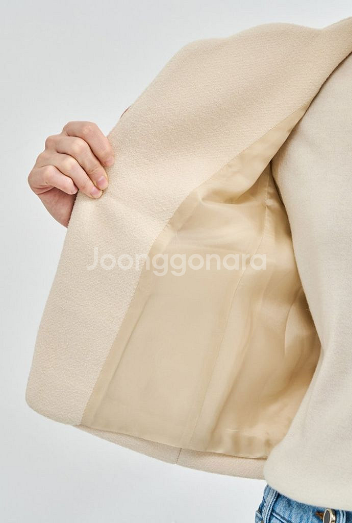 래트 알파벳 스터드 모직자켓--4