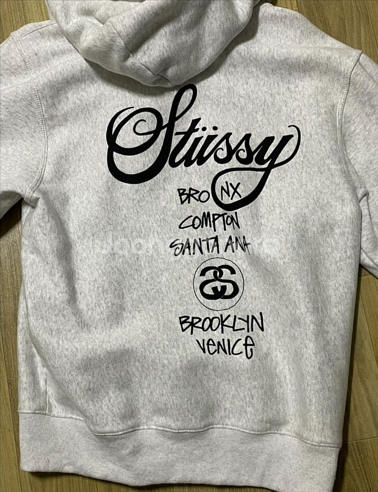스투시 월드투어 후드집업 애쉬 헤더 s S--0