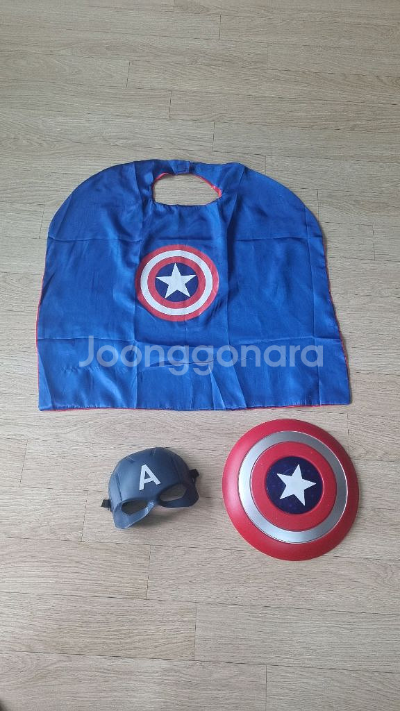 캡틴아메리카 코스튬 망또 방패 가면--0