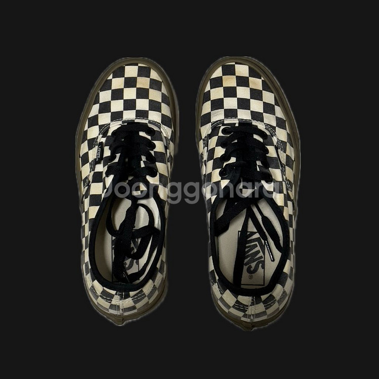 반스 어센틱 체커보드 블랙 화이트 검--0
