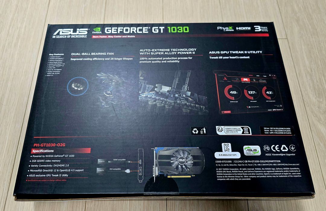 ASUS PH 지포스 GT1030 O2G D5 2GB 이미지