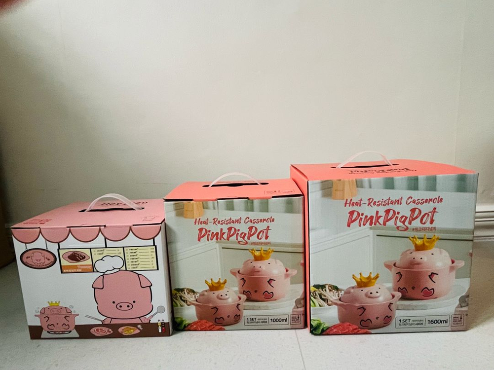 핑크돼지냄비 3종 세트 새상품--0