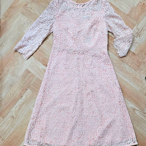 레니본 핑크 레이스 원피스