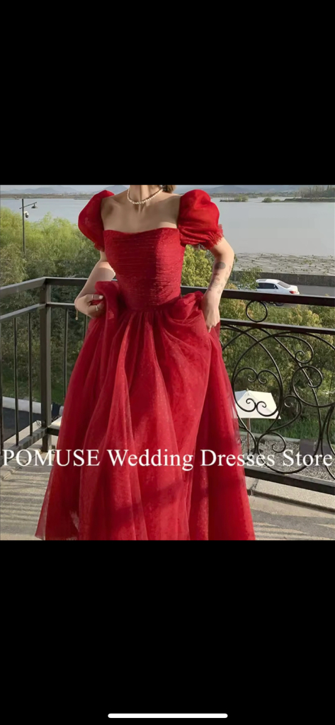레드 웨딩촬영드레스--4