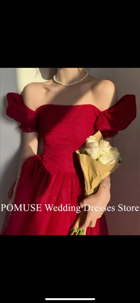 레드 웨딩촬영드레스--6