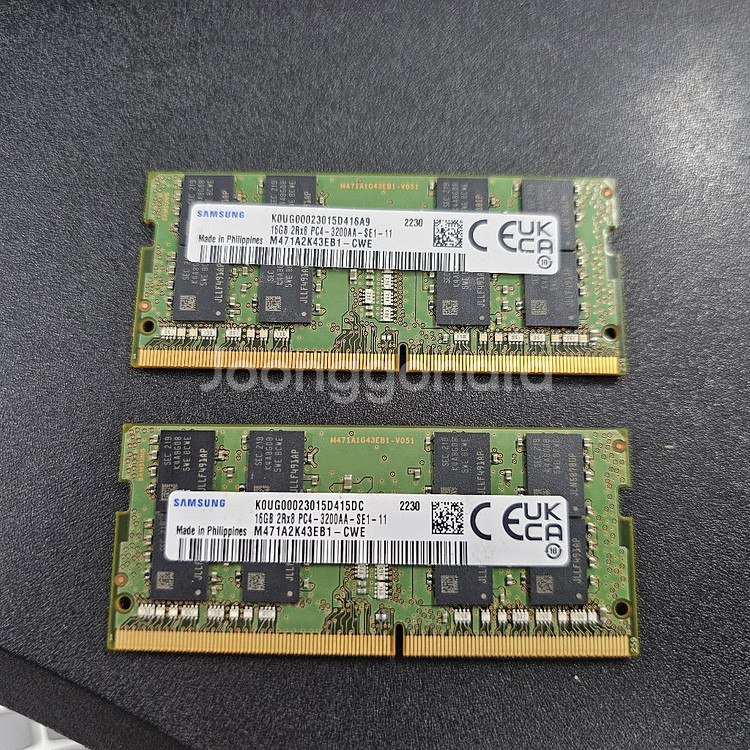 노트북용 DDR4 3200AA 16G 삼성램 2개--0