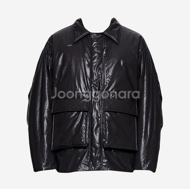 정품 우영미 글로시 아웃포켓 패디드 자켓 블랙 새제품---0