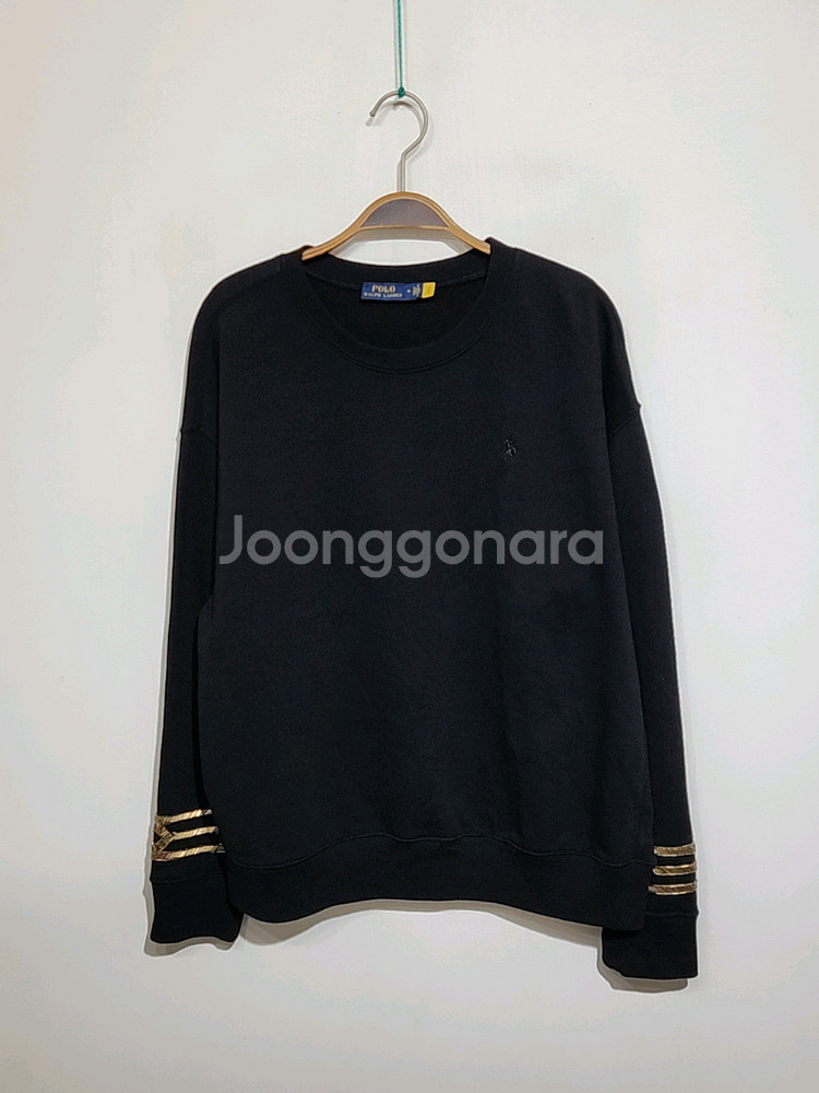 (L) 랄프로렌 폴로 맨투맨 블랙 로고 스웨트 티셔츠--0