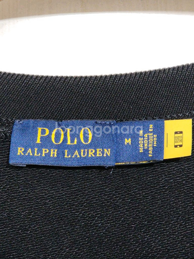 (L) 랄프로렌 폴로 맨투맨 블랙 로고 스웨트 티셔츠--2