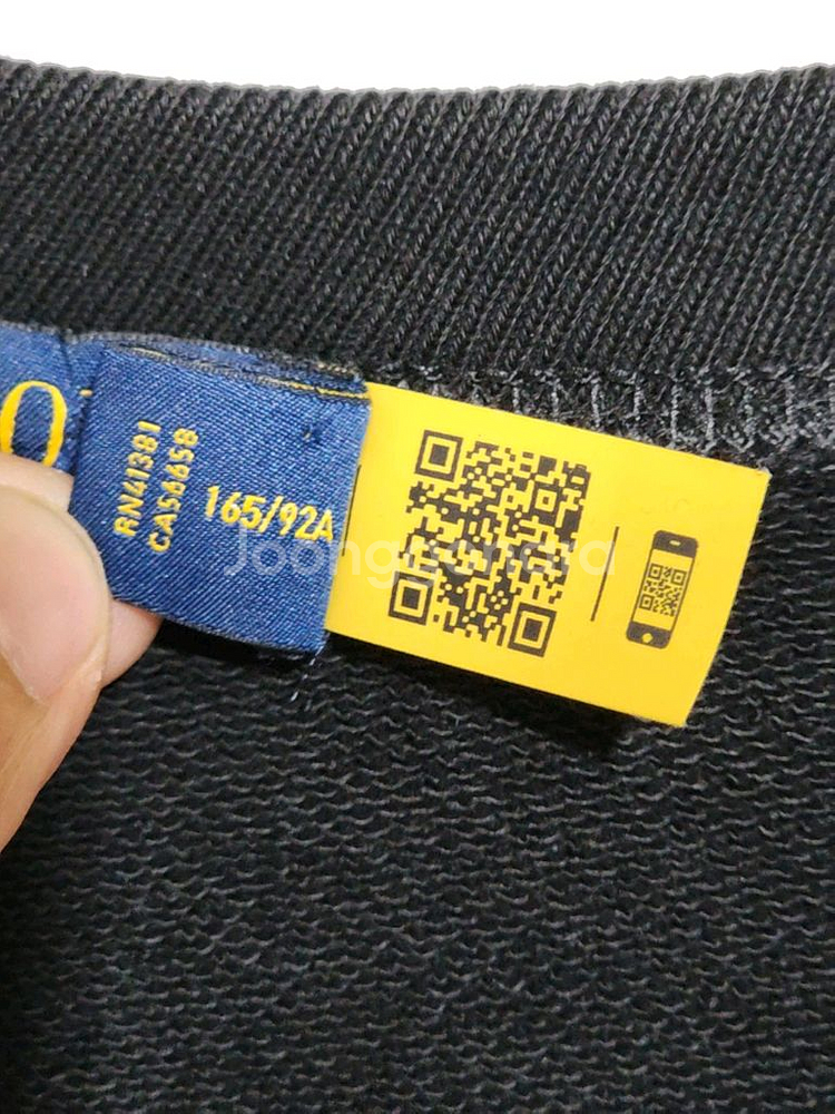 (L) 랄프로렌 폴로 맨투맨 블랙 로고 스웨트 티셔츠--4