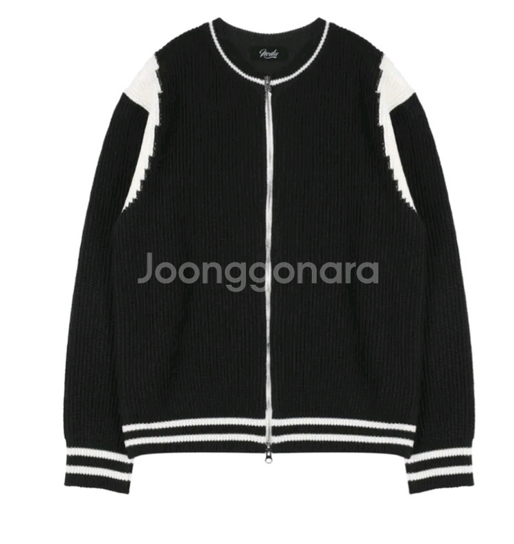 노드유 바시티 투웨이 집업 니트 가디건 M 팜.--1