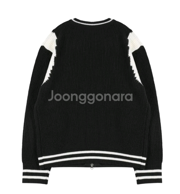 노드유 바시티 투웨이 집업 니트 가디건 M 팜.--2