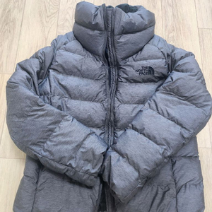 노스페이스 키즈 숏패딩 그레이 140