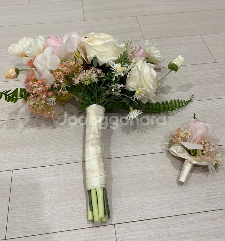 웨딩부케 조화부케 + 부토니에--3