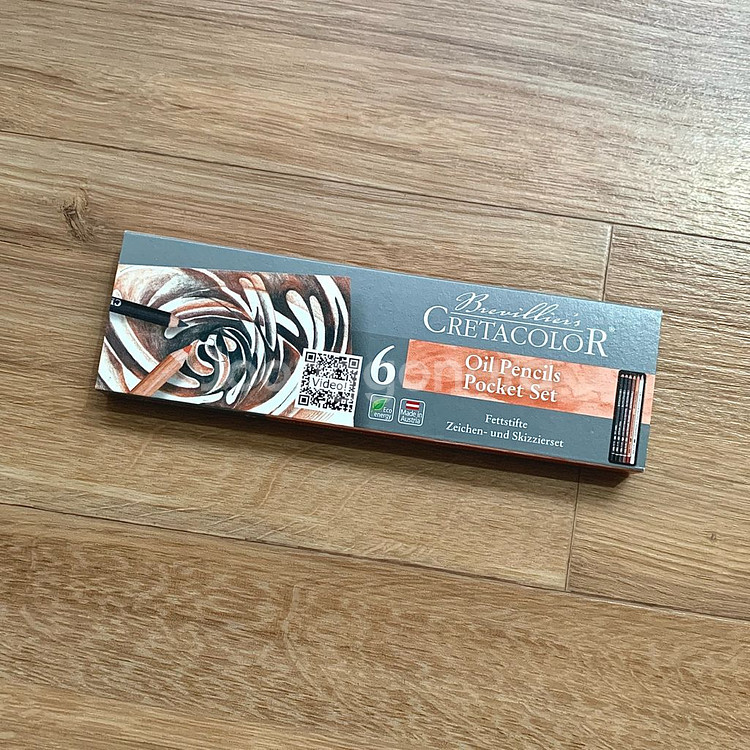 크레타칼라 연필 콘테 6색 세트 오일타입--1