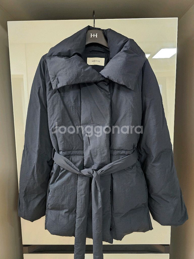 메비(메르시비앙) 시티 하프 패딩 블루뉘--5