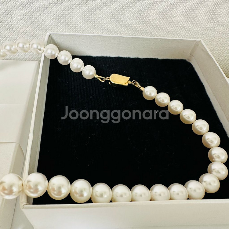 데일리룩*피코먼트 진주목걸이 8mm 18k도금--4