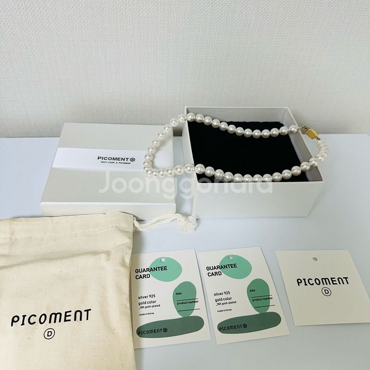데일리룩*피코먼트 진주목걸이 8mm 18k도금--5