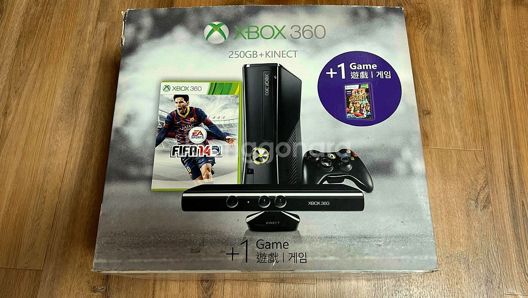 XBOX360 슬림 250GB 키넥트 피파 박스풀세트--0